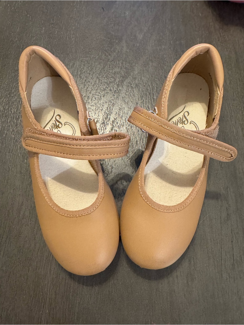 Stelle Tan Mary Jane tap Dance Shoes with Hook Strap